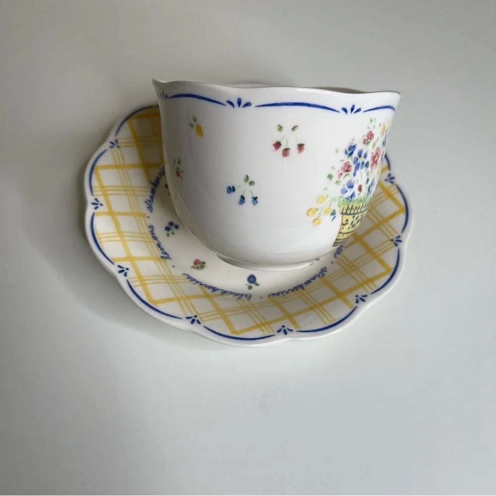 NIKKO DENA’S GARDEN MADE IN JAPAN 1998 TEA CUP & SAUCERS